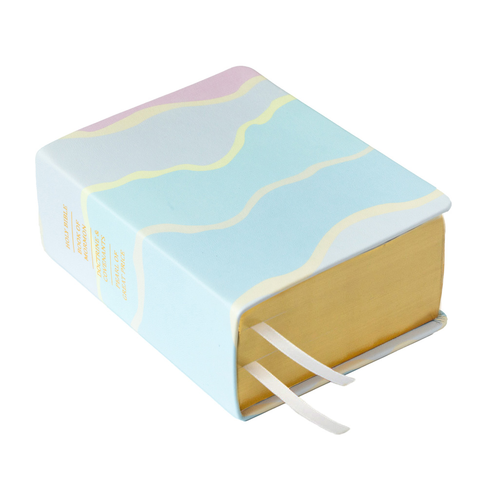 Pastel Geode LDS Scriptures | Leather Bible, Custom Name, Ribbon